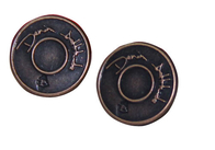 3D注文の衣類はPersonizedのロゴの骨董品の黄銅によって浮彫りにされるロゴにボタンをかけます