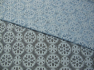 ロイヤル ブルーの綿のナイロン レースの生地の雪片の設計服材料