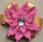 衣服、ハンドメイドの編まれた花のために編まれる綿のレースの造花のコサージュ