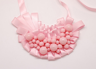 ピンクのビーズの襟のネックレス、ファブリック ビーズ覆われて手作りネックレス (NL-520)