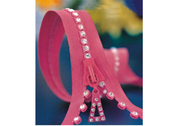 ピンク 5# はブラ、服、衣服のための近い端が付いている割れたダイヤモンドのジッパーを選抜します
