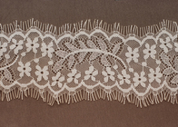 白い綿の OEM 花装飾まつげ貝殻レース トリム ファブリック