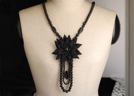 Necklacesfor 女性の 1 つのストランド コサージュ黒花ジュエリー ファブリックの手作り
