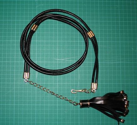 女性金属のための黒いふさ PU のウエストの鎖、1.5cm の布ベルトおよび PU