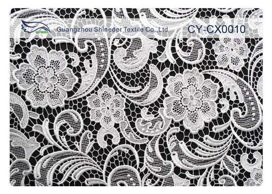 環境に優しい刺繍されたレースの生地、ナイロン レースの綿織物 CY-CX0010