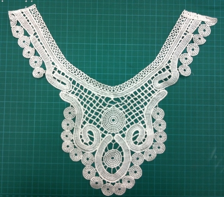 OEM の衣服のために友好的な白い刺繍の綿のレースつば Eco