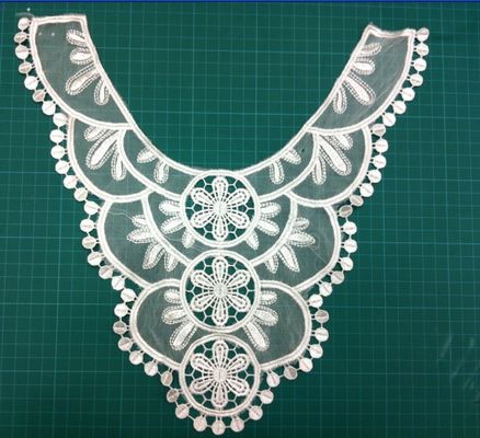 刺繍の網の綿つば、カスタマイズされたかぎ針編みのレースつば