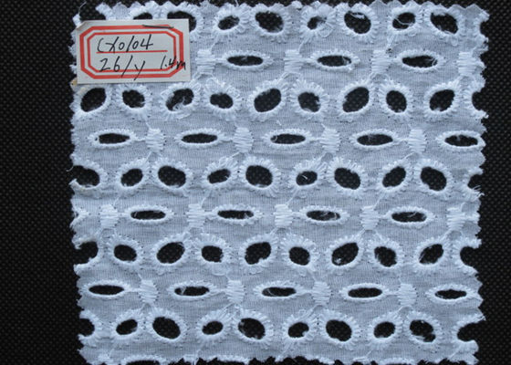 服の帽子のワイシャツ CY-CX0104 のための 100% の綿の刺繍アイレット レースのトリム