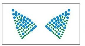 環境に優しい対称の三角形のラインストーンの熱伝達の緑色