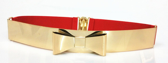 2cm - 4cm の女性の金属の bownot のための伸縮性があるウェビングの布ベルトを薄くして下さい